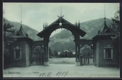 AK Reichenau, Eingang zum Curpark