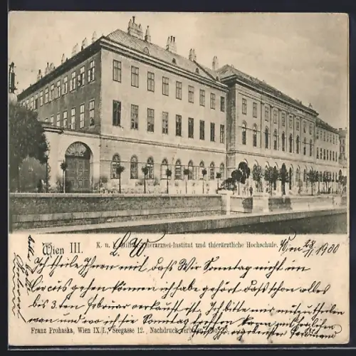 AK Wien, K. u. k. Militär-Tierarznei-Institut und tierärztliche Hochschule