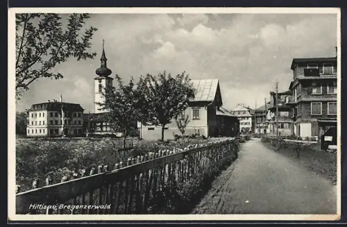 AK Hittisau i. Bregenzerwald, Ortsansicht mit Kirche