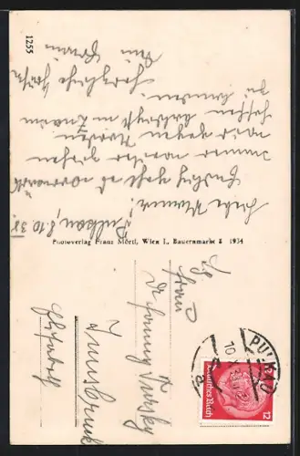 AK Pulkau /N. Oe., Teilansicht mit Bauern