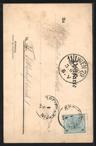 AK Greifenstein /Donau, Blick von der Donau zur Burgruine