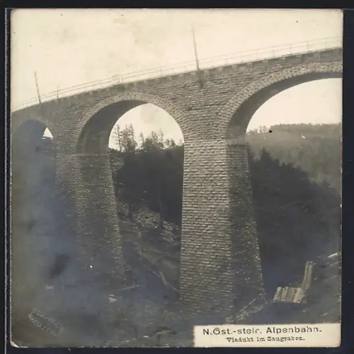 AK Annaberg /N.-Oe., Niederösterreichisch-steirische Alpenbahn, Viadukt im Saugraben
