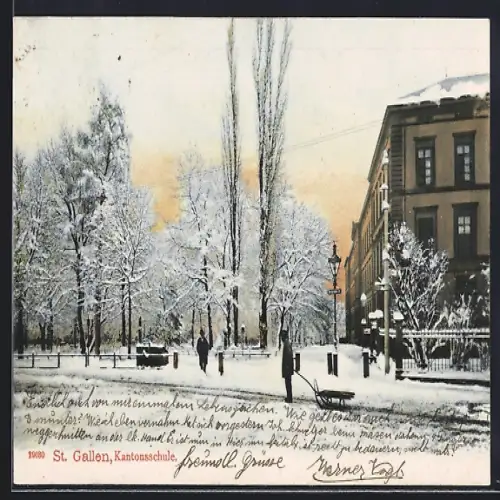 AK St. Gallen, Kantonsschule im Schnee