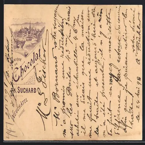 Lithographie Neuchâtel, Fabrique de Chocolat Ph. Suchard