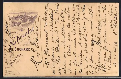 Lithographie Neuchâtel, Fabrique de Chocolat Ph. Suchard
