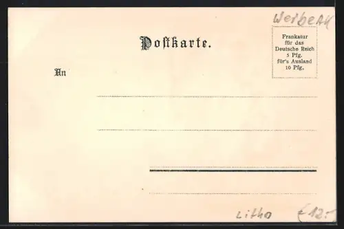 Lithographie Sion, Kakao Suchard, Ortsansicht, Frau bei der Ernte, Wappen