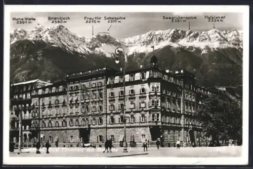 AK Innsbruck, Hotel Tirolerhof mit Nordkette
