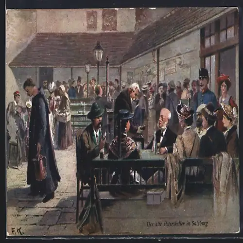 Künstler-AK Franz Kulstrunk: Salzburg, Der alte Peterkeller