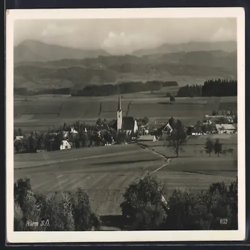 AK Hürm /N. Ö., Ortspartie mit Kirche