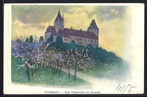 Künstler-AK Semmering, Burg Wartenstein bei Gloggnitz
