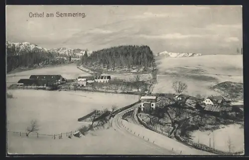 AK Orthof am Semmering, Ortspartie im Winter