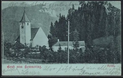 AK Semmering, Ortspartie mit Rathaus