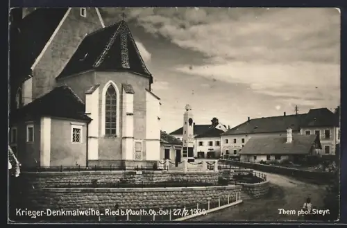 AK Ried in der Riedmark, Kriegerdenkmal-Weihe