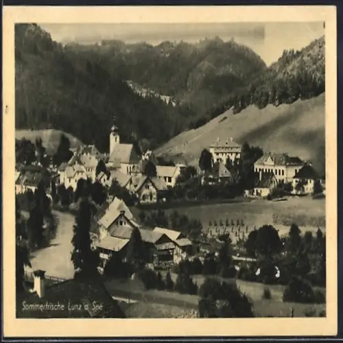 AK Lunz a. See, Teilansicht mit Kirche