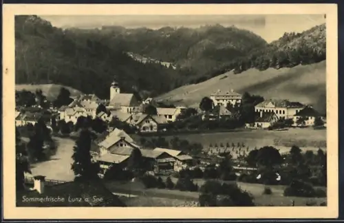 AK Lunz a. See, Teilansicht mit Kirche