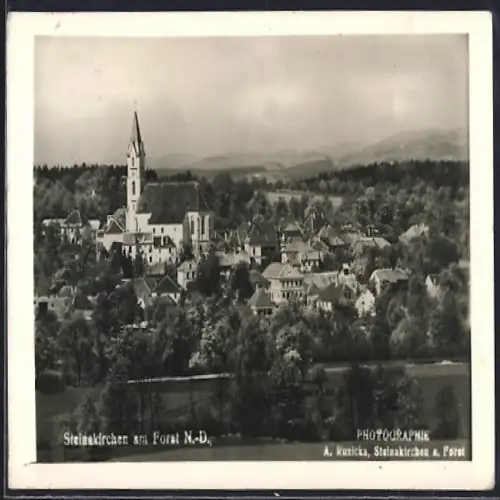 AK Steinakirchen am Forst, Teilansicht mit Kirche
