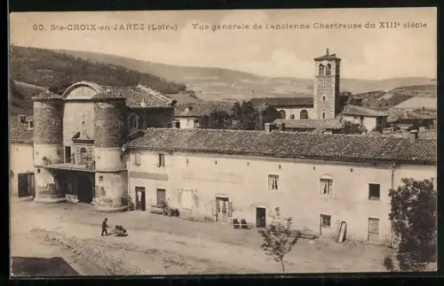 AK Ste-Croix-en-Jarez /Loire, Vue générale de l`ancienne Chartreuse du XIIIe siècle