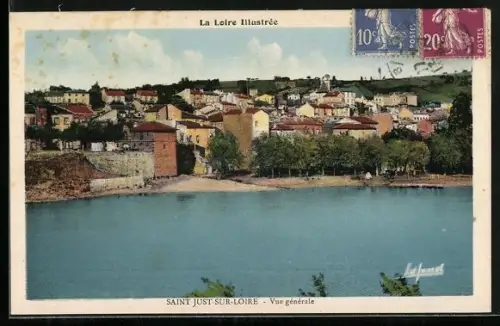 AK Saint-Just-sur-Loire, Vue générale du village en bord de Loire