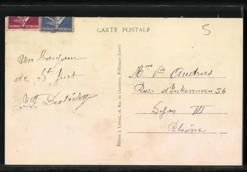 AK Saint-Just-sur-Loire, Vue générale du village en bord de Loire