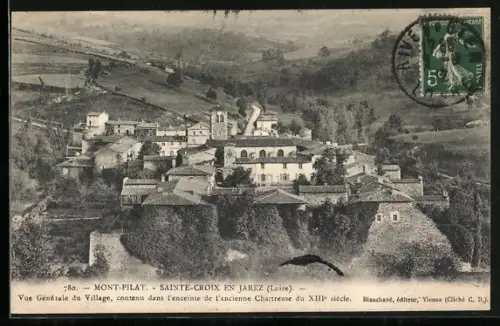 AK Sainte-Croix-en-Jarez /Loire, Vue générale du village, enceinte de l`ancienne Chartreuse du XIIIe siècle