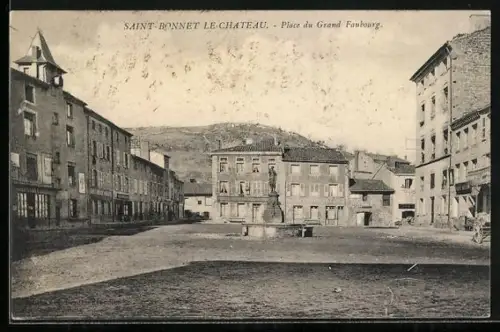 AK Saint-Bonnet-le-Château, Place du Grand Faubourg
