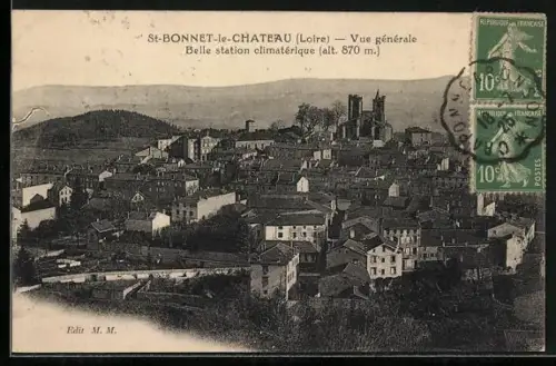 AK St-Bonnet-le-Château /Loire, Vue générale de la belle station climatique