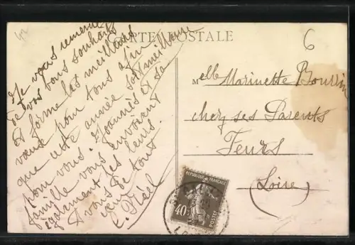 AK St-Galmier, Source Badoit et vue sur le pont et les bâtiments environnants