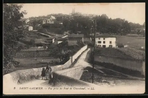 AK Saint-Galmier, Vue prise du Pont de Chamboeuf