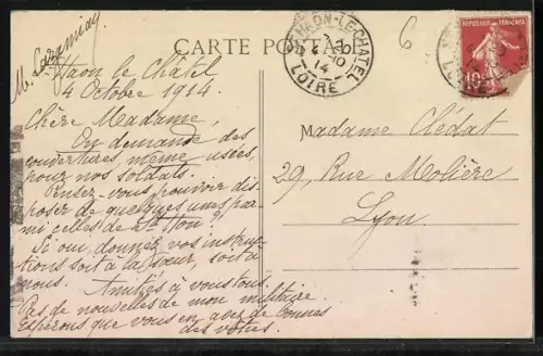 AK St-Haon-le-Chatel /Loire, Vue générale, prise de Fondenge