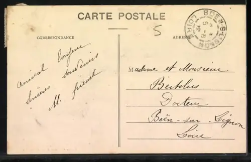 AK Saint-Just-en-Chevalet, Château de Contenson, vue du Midi, Facade du Salon