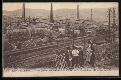 AK Saint-Chamond, Vue générale des Aciéries de la Marine, La Cheminée de 103 mètres