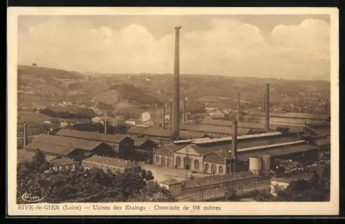 AK Rive-de-Gier /Loire, Usines des Étaings, Cheminée de 108 mètres