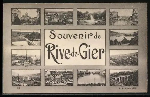 AK Rive-de-Gier, Souvenir de Rive-de-Gier avec vues multiples de la ville et des environs
