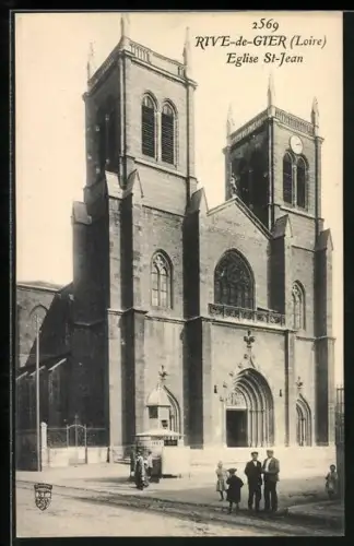 AK Rive-de-Gier /Loire, Église St-Jean imponente avec ses deux clochers