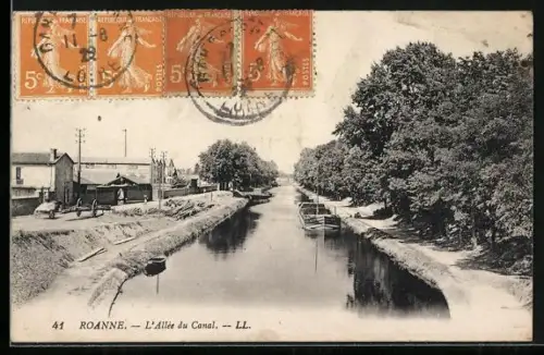 AK Roanne, L`Allée du Canal