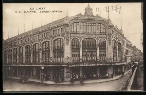 AK Roanne /Loire, Carrefour helvétique avec le grand bâtiment commercial