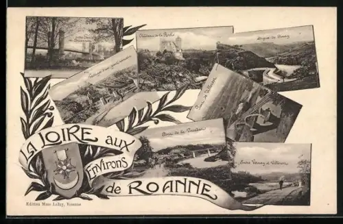 AK Roanne, La Loire aux environs de Roanne avec vues des châteaux et paysages fluviaux