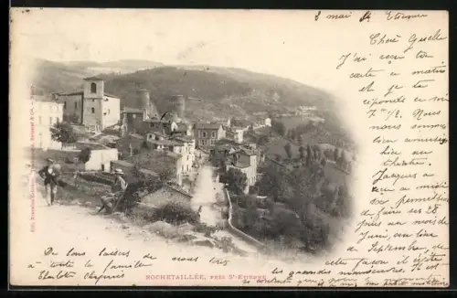AK Rochetaillee /Saint-Étienne, Vue du village pittoresque et des collines environnantes
