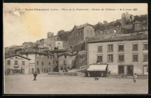 AK Saint-Chamond /Loire, Place de la Fraternité, Ruines du Château