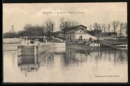 AK Roanne, Le Canal, Sortie du Bassin