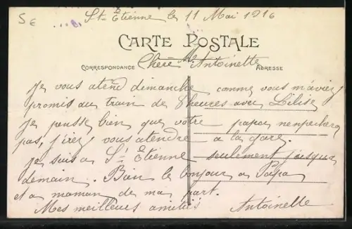 AK Saint-Étienne, École Normale d`institutrices Rue Richelieu