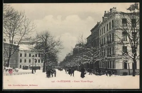 AK St-Étienne, Cours Victor-Hugo sous la neige en hiver