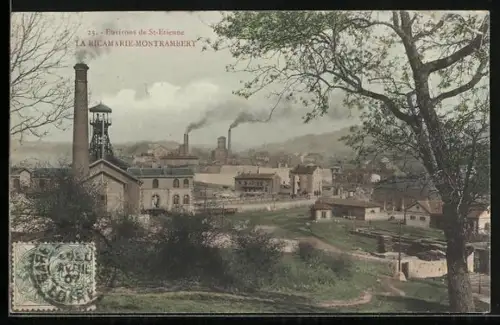 AK La Ricamarie-Montrambert, Vue sur les usines et la campagne environnante