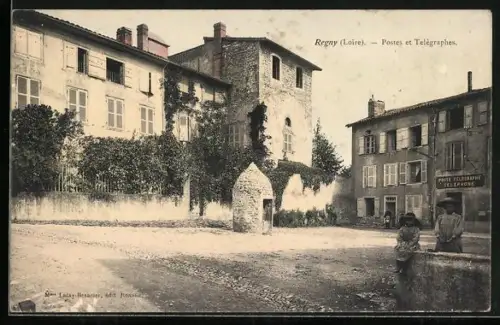 AK Regny /Loire, Postes et Télégraphes