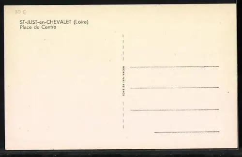 AK St-Just-en-Chevalet /Loire, Place du Centre avec le café Aux 100 000 Chapeaux Café Moderne