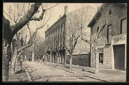 AK St-Chamond, Entrée du jardin public et Épicerie Coopérative