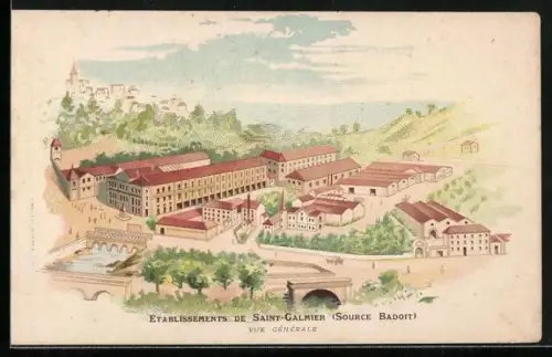 AK Saint-Galmier, Établissements de la Source Badoit, vue générale