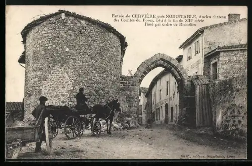 AK Cervière près Noiretable, Ancien château des Comtes du Forez du XIIe siècle