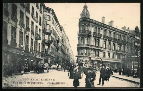 AK Saint-Étienne, Rue de la République, Place Dorian