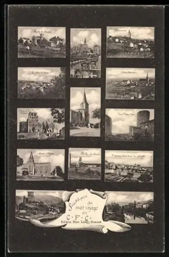 AK St.-Germain-Laval /Loire, Souvenir de mon voyage, Collection de vues de différentes régions